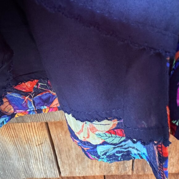 NWT Anthropologie Navy Floral Rose Print Katerina Button-Front Dress Women's 1X - Picture 13 of 15